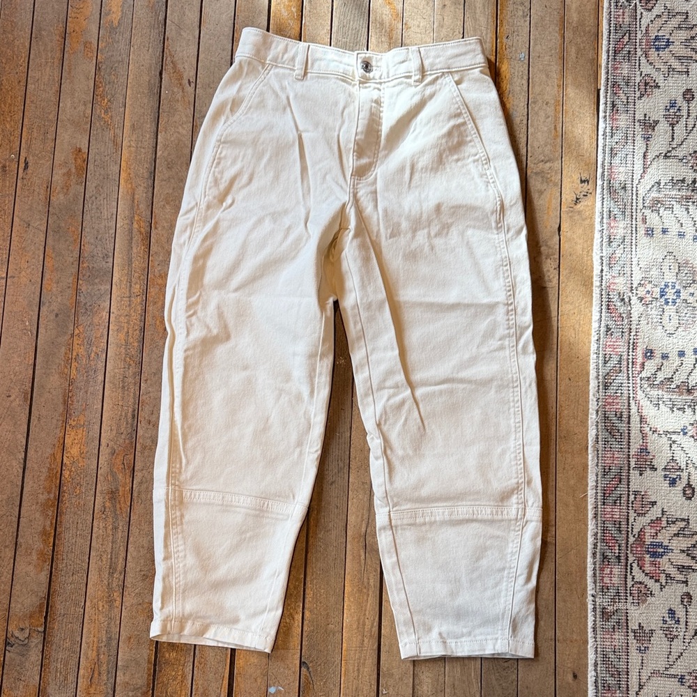 NWT Everlane Utility Barrel Cream Pants